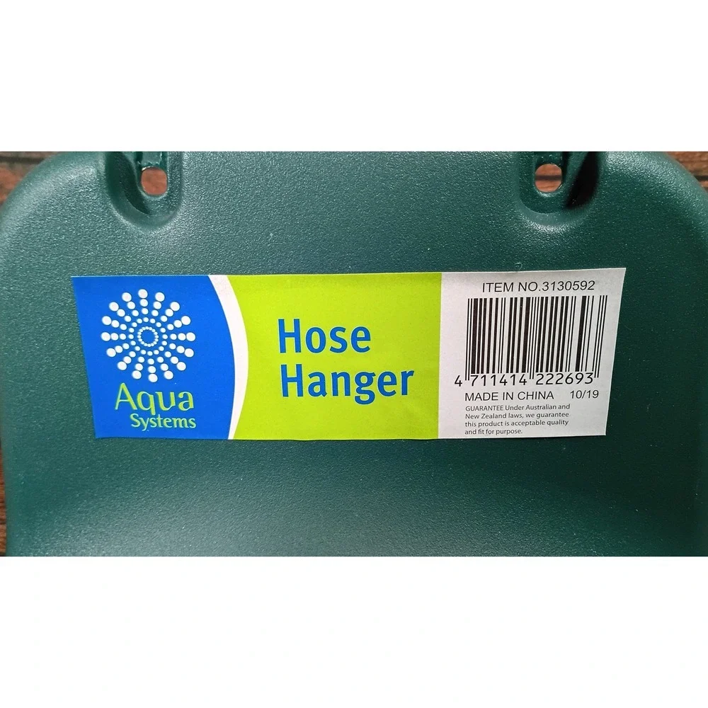 Aqua Systems Green Plastic Wall Mount Garden Hose Hanger Storage Bracket 3130592